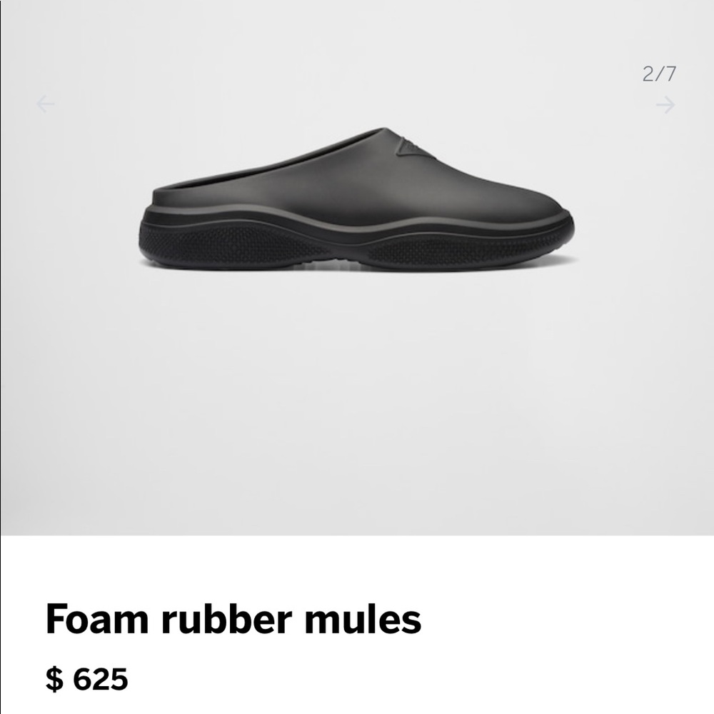 Prada Men’s mules in size 39 (6.5).